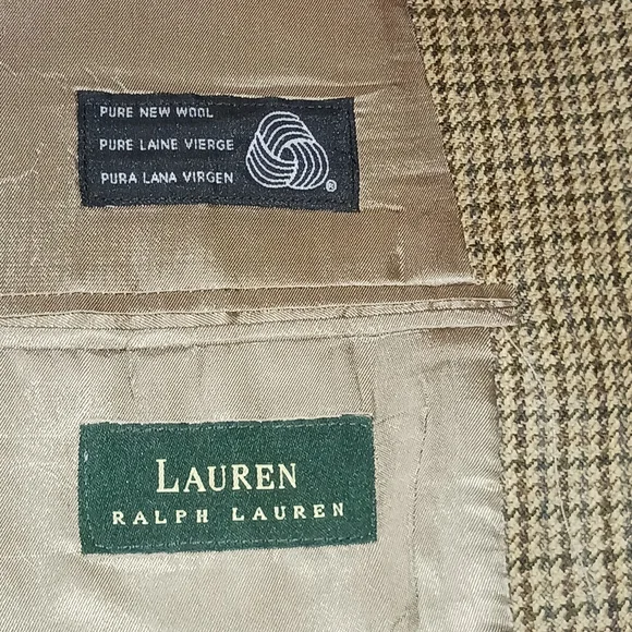 RALPH LAUREN GREEN LABEL 3 Button Long Sleeve Pure New Wool Blazer Men's Sz 44R - Picture 9 of 14